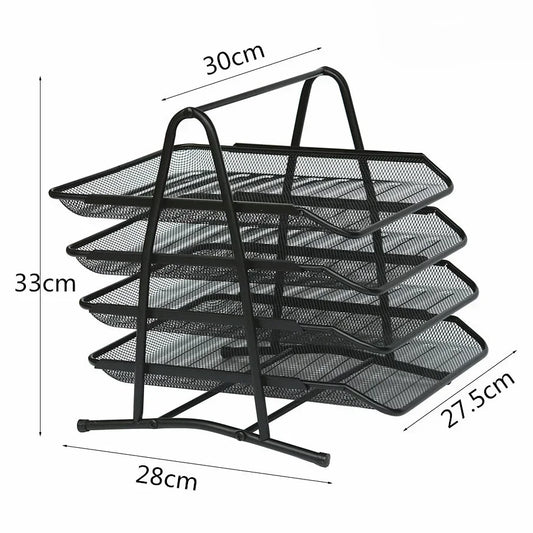 Metal file disk, file frame, office supplies wholesale data organization, office multi-layer desktop shelf