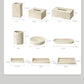 Beige Travertine Bathroom Accessories Set Natural Marble Soap Dispenser Soap Dish Reed Diffuser Vanity Tray Bathroom Set