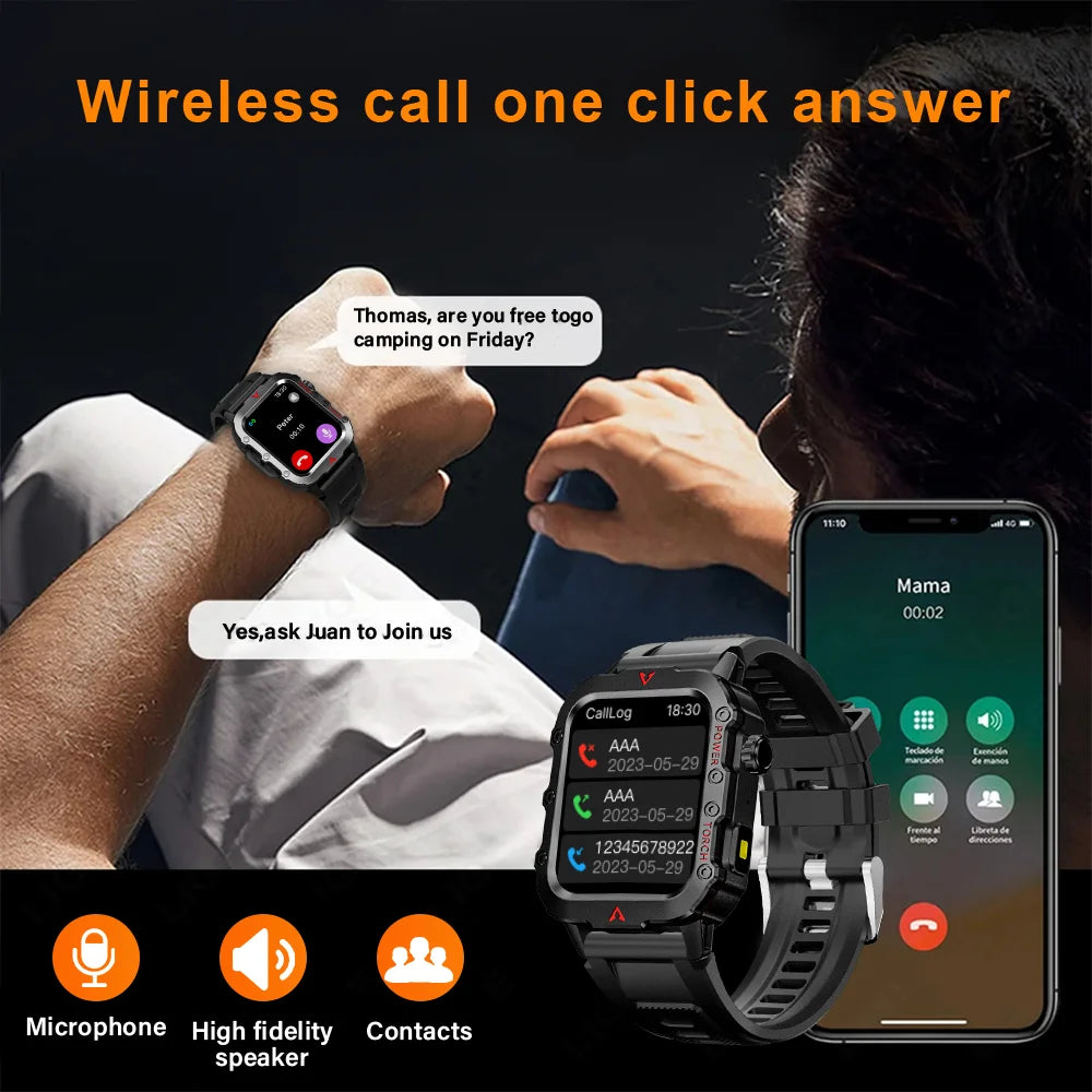 New LED Men's Smartwatch Bluetooth Talking Smartwatch Multi Sport Mode Health Monitoring Smart Watch