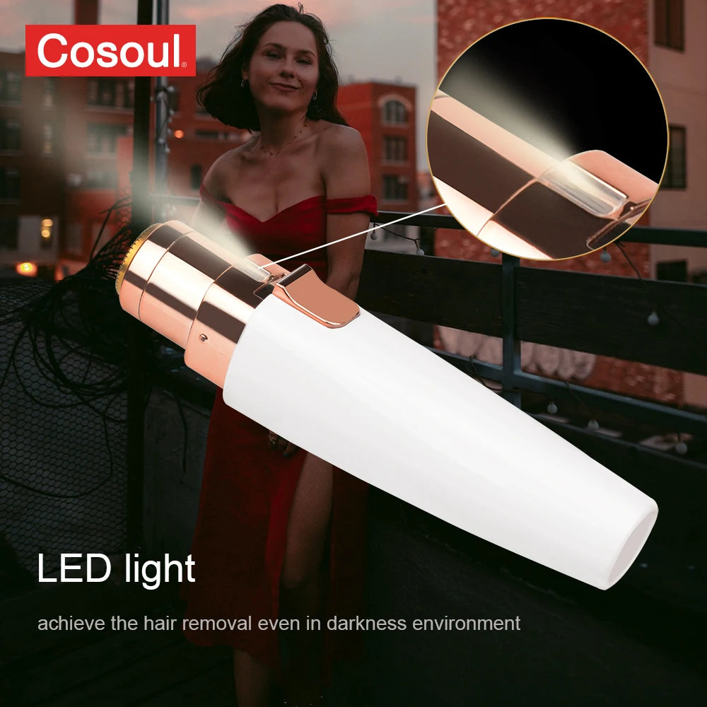 Cosoul Eyebrow Facial Trimmer Women Facial Hair Removal and Eyebrow Shaver Face Lips Body Painless Hair Removal Facial Razor