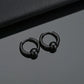 2pcs Stainless Steel Hoop Earrings For Men Small Circle Metal Ball Anti-allergic Ear Buckle Rock Hip Hop Artificial Jewelry
