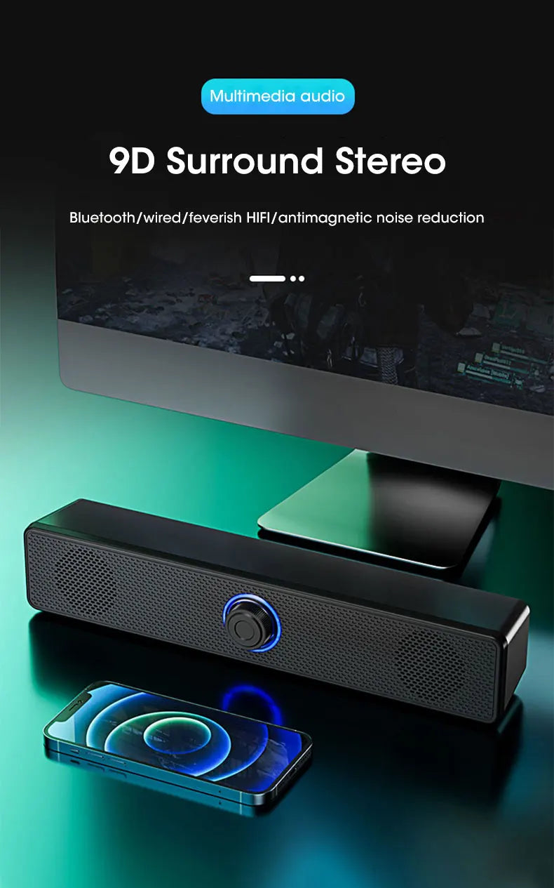 Bluetooth 4D Surround Speaker Home Theater Sound System Computer Soundbar For TV Subwoofer Wired Stereo Strong Bass