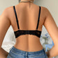 Contrasting lace push-up bras, comfortable and breathable cut-out bras, women's underwear