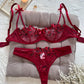 Night Beautiful Sexy Women 2 Piece floral Embroidery Underwear Sexy Erotic lingerie underwear Set