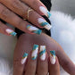 24p Artificial Acrylic Nail Art Fake Nails Full Coverage Removable Press On Nails Tip French Light Pink Heart False Nail Designs