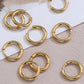 10pcs Gold Color Stainless Steel Ear Hoop Earrings Women Earrings Men Punk Hiphop Gift Fashion Jewelry Piercing Accessories