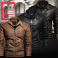 Autumn Winter Outdoor Casual Motor Biker PU Leather Jacket Men Fashion Leather Jacket Men Motorcycle Slim Fleece Jacket Coat