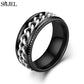 Cool Stainless Steel Rotatable Chain Men' Ring Multifunctional Fashion 8mm Fidget Spinner Rings Couple Jewelry bague homme 2024