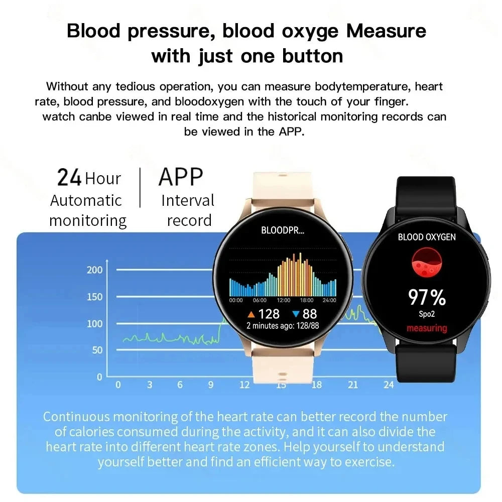 New Smart Watch Wireless Charging Smartwatch Bluetooth Calls Watches Men Women Fitness Bracelet Custom Watch Face +Box