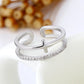 Retro Minimalist Opening Rings For Women Double Layer Moon Stars Cross Zircon Adjustable Finger Ring Girl Personality Jewelry