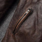 Vintage Black Brown Real Cowhide Genuine Leather Jacket Real Fur Men's Leather Jacket Bomber Men Leather Jacket Motorcycle Coat