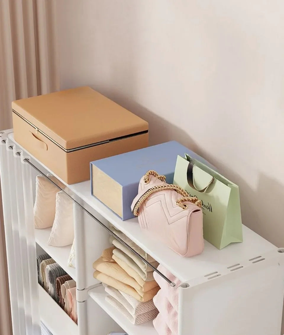 Dustproof Wardrobe Simple Cloth Wardrobe Organization Shelves Multipurpose Storage Rack High Capacity Furniture Closet Cabinet