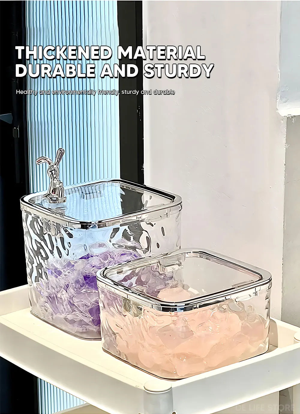 Laundry Powder Container Laundry Pods Organizer Washing Capsules Holder Cotton Swab Organization with Lid Desktop Storage Box