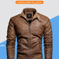 Autumn Winter Outdoor Casual Motor Biker PU Leather Jacket Men Fashion Leather Jacket Men Motorcycle Slim Fleece Jacket Coat