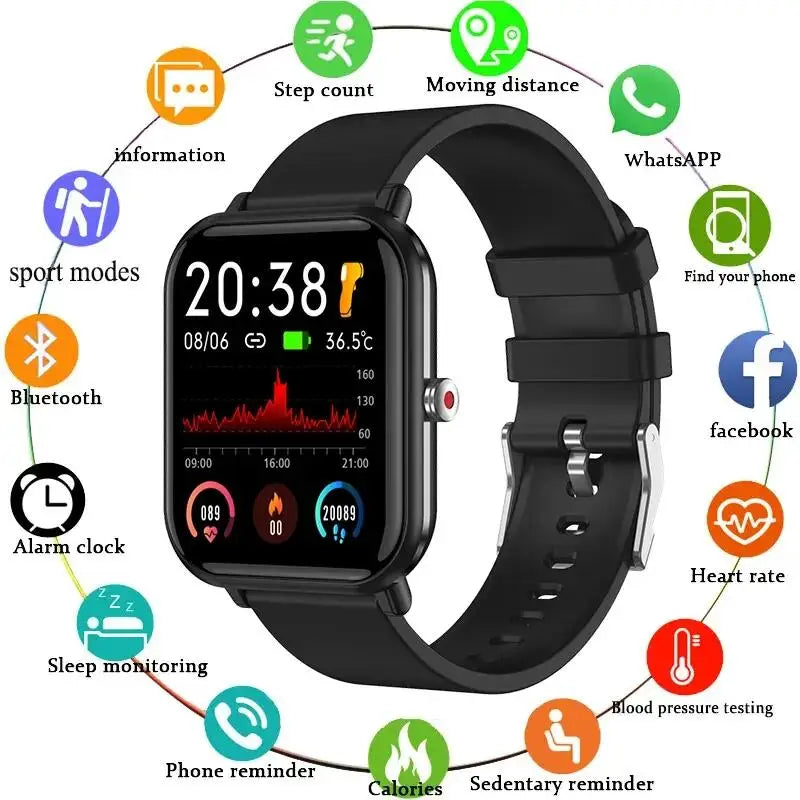 New Q9 Pro Smart Watch Body Temperature Monitor Music Control Sports Waterproof Smart Watch for Men Women Smartwatch