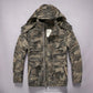 Men's Long Sleeved Hooded Camouflage Jacket Multi Bag Mid Length Storage Outdoor Trekking Camping Riding Sport Tops Amekaji Coat
