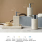 Beige Travertine Bathroom Accessories Set Natural Marble Soap Dispenser Soap Dish Reed Diffuser Vanity Tray Bathroom Set
