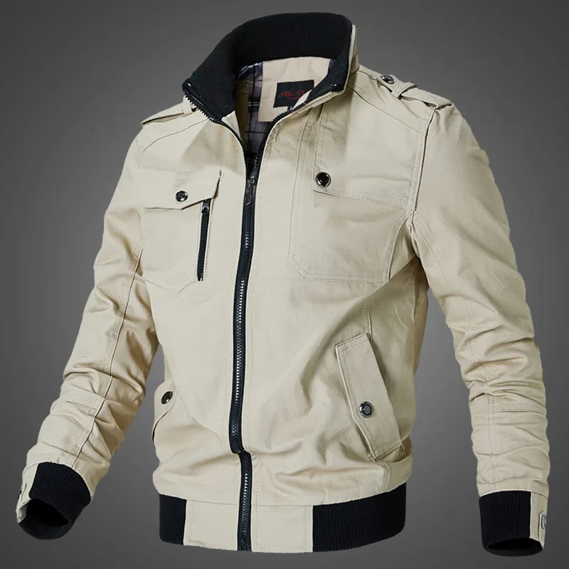 Bomber Jacket Men Fashion Casual Windbreaker Jacket Coat Men 2024 Spring Autumn New Hot Outwear Solid Stand Slim Jacket Mens