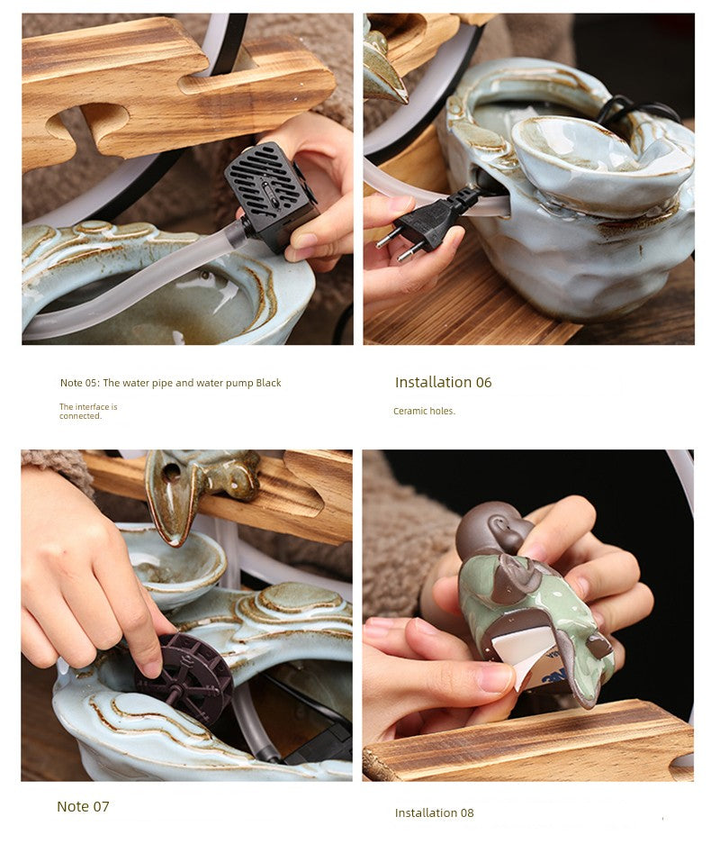 Bring In Wealth and Treasure Flowing Living Room Office Desk Surface Panel Flowing Water Ornaments