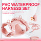 PVC Soft Pink Dog Harness Set And Leash Colar For Pet Dogs