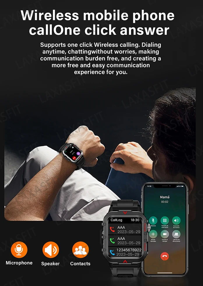New LED Men's Smartwatch Bluetooth Talking Smartwatch Multi Sport Mode Health Monitoring Smart Watch