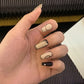 24ps/Box Long Ballerina Full Cover Artificial French False Nails Art Green Graffiti Color Blocking Gold Thread Fake Nail Tips