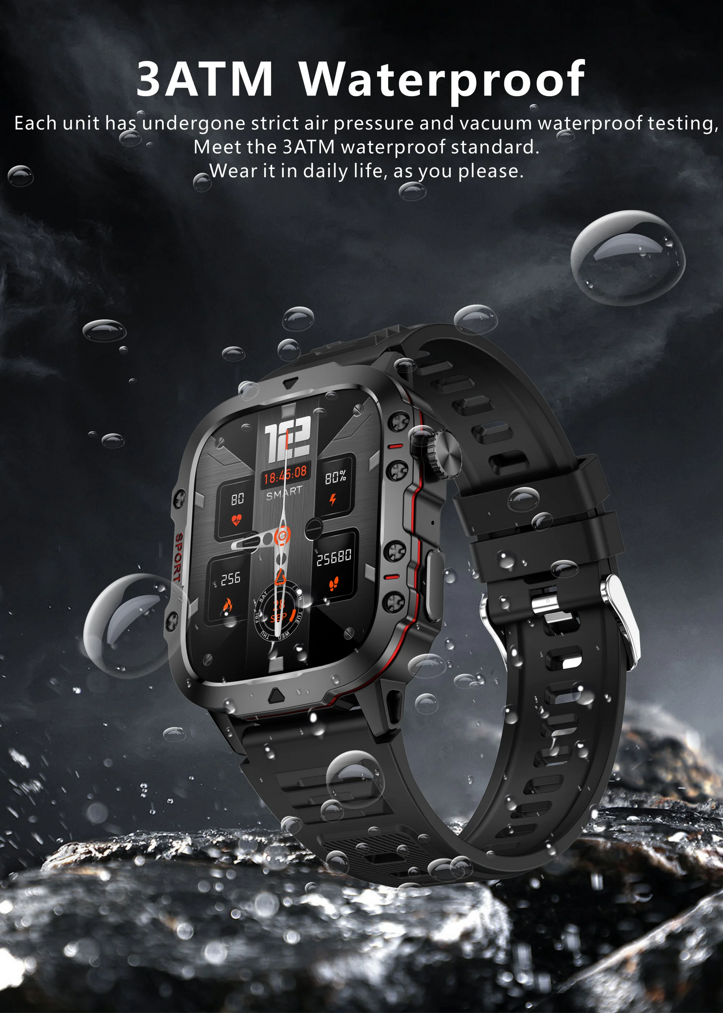 Military GPS Tracker Smart Watch Men IP68 5ATM Outdoor Sports Fitness Tracker Health Monitor 1.96" BT Call Smartwatch For Xiaomi