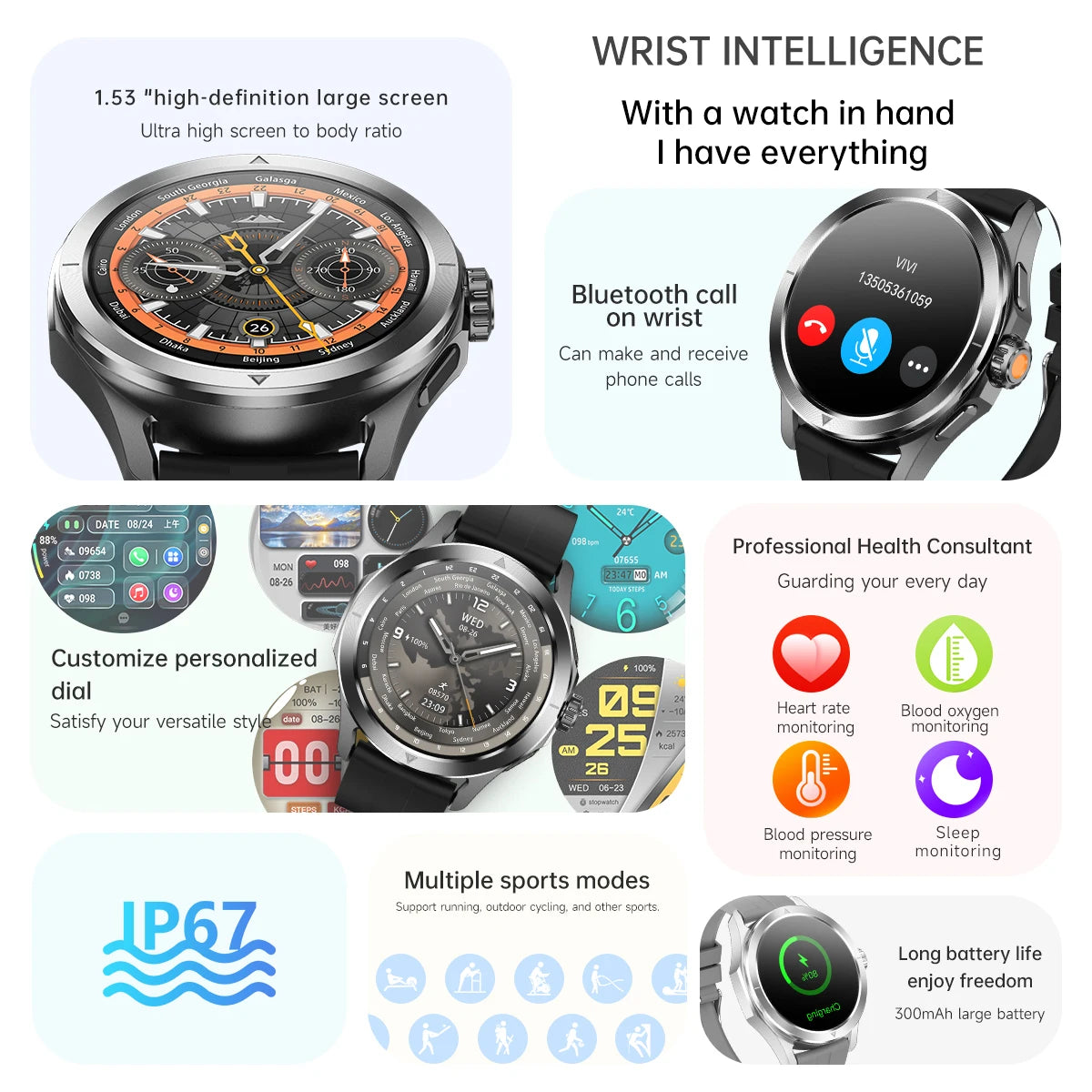 S4 Ultra Smart Bracelet Men Watch For Xiaomi  AMOLED HD Screen Bluetooth Call GPS Trajectory NFC Heart Rate Compass SmartWatches