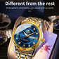 OLEVS Quartz Watch for Men Luxury Diamonds Gold Watch Waterproof Luminous Stainless Steel Business Men's Quartz Watch Mens Watch