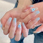 24Pcs/Lot Milky White Gradient Long Wearing False Nail Tips Acrylic Press on Nails Removable Reusable Artifical Fake Nails Art