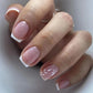 24pcs Short Square Fake Nails Colorful French False Nails Detachable Ballerina Full Cover Nails Tips Press on Nails