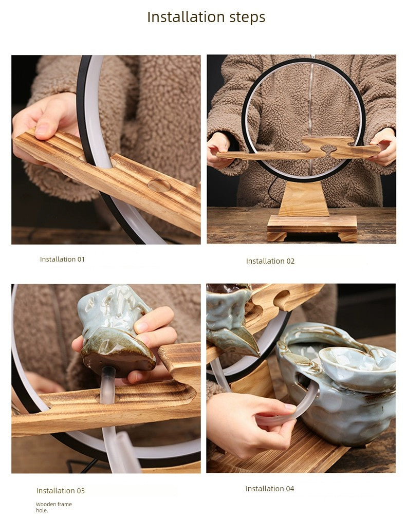 Bring In Wealth and Treasure Flowing Living Room Office Desk Surface Panel Flowing Water Ornaments