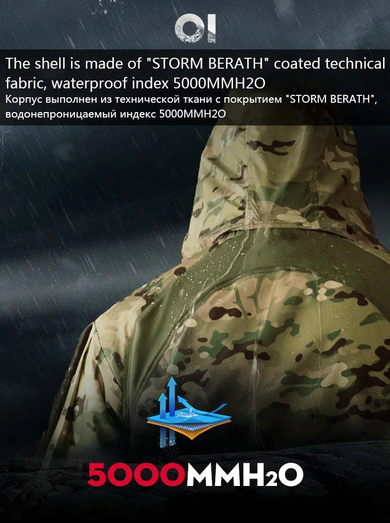 Tactical Jacket Men Outdoor Jacket Army Combat Jackets Mens Hooded Bomber Coats YAF Winter Jacket Hiking Hunting Jacket