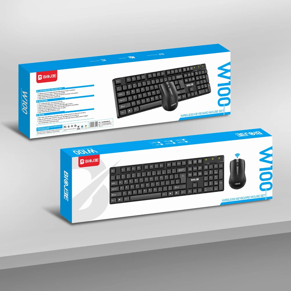 2.4G Wireless Keyboard Mouse Combo Multimedia Wireless Keyboard and Ergonomic Mouse Set USB Receiver For PC Notebook Laptop