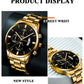 2023 Fashion Men Gold Stainless Steel Watch Luxury Calendar Quartz Wrist Watch Mens Business Watches for Man Clock Reloj Hombre