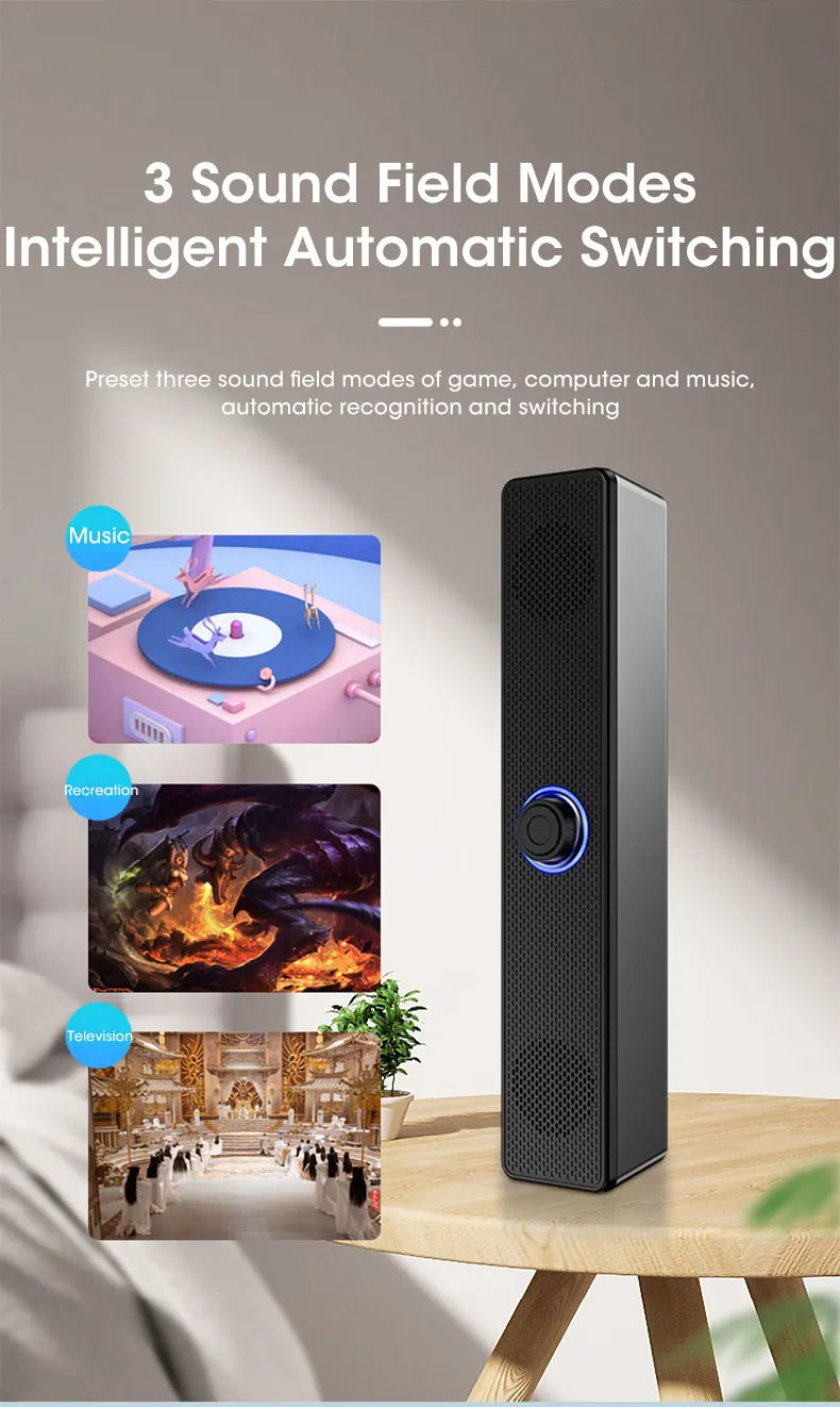 Bluetooth 4D Surround Speaker Home Theater Sound System Computer Soundbar For TV Subwoofer Wired Stereo Strong Bass