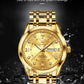 OLEVS Quartz Watch for Men Luxury Diamonds Gold Watch Waterproof Luminous Stainless Steel Business Men's Quartz Watch Mens Watch