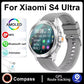 S4 Ultra Smart Bracelet Men Watch For Xiaomi  AMOLED HD Screen Bluetooth Call GPS Trajectory NFC Heart Rate Compass SmartWatches