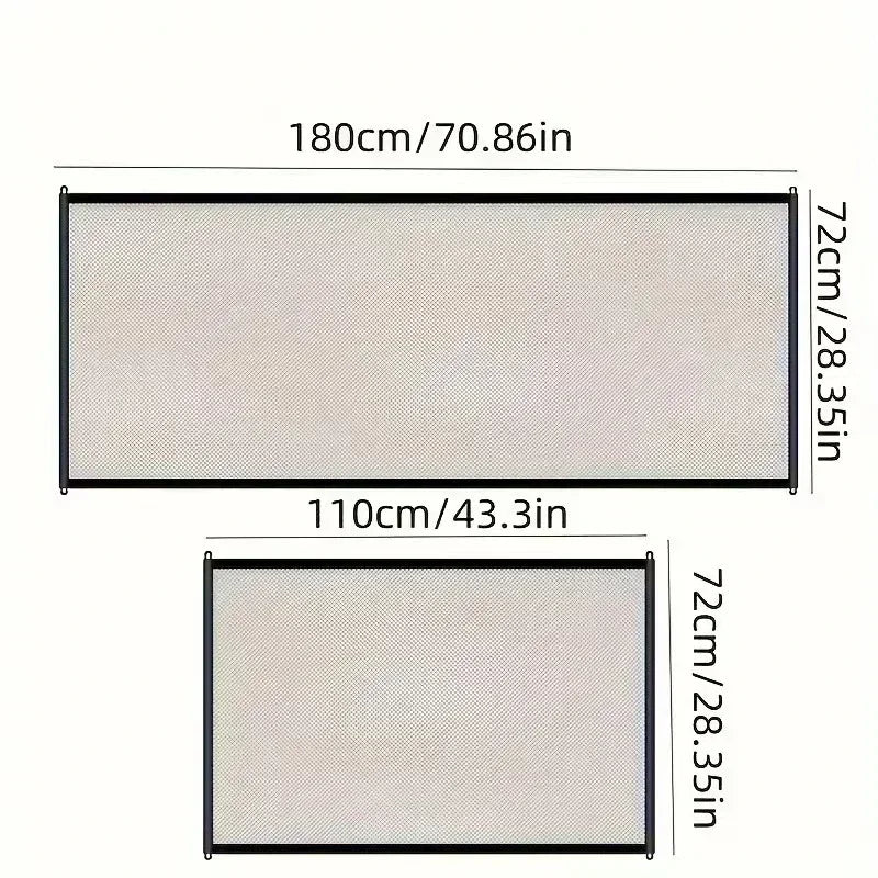 Breathable Mesh Pet Barrier for Stairs & Doors - Portable Indoor Dog Fence & Baby Safety Guardrail