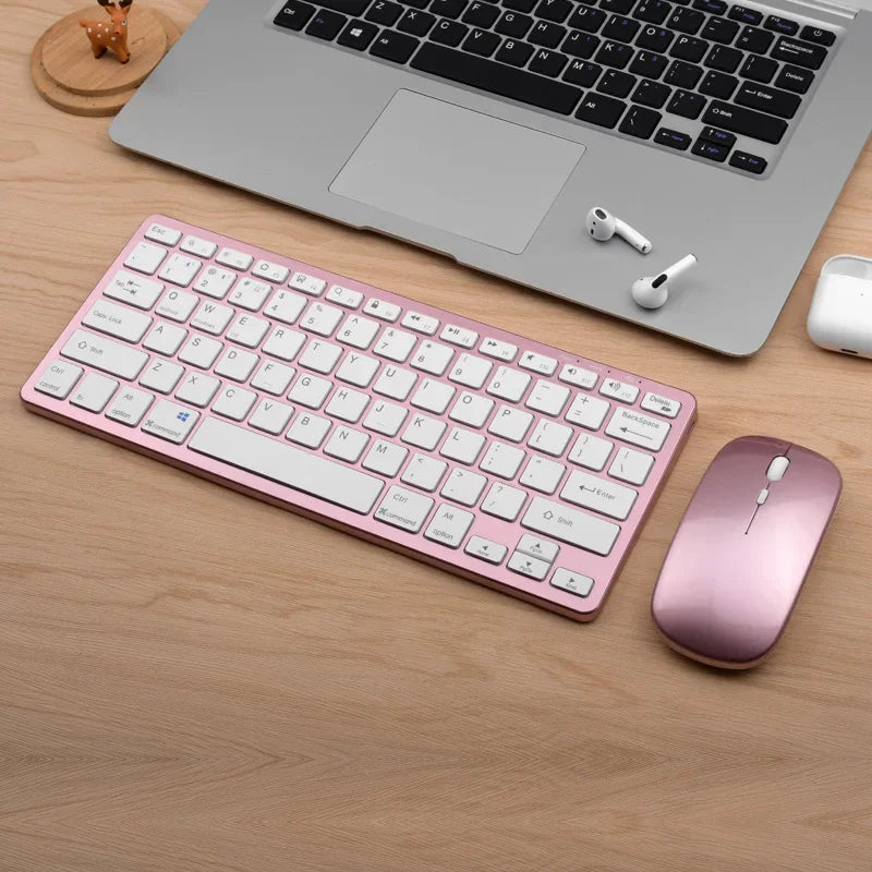 Bluetooth 5.0 &2.4G Wireless Keyboard and Mouse Combo Mini Multimedia Keyboard Mouse for Computer Laptop PC iPad Macbook Android