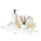White Onyx Natural Marble Bathroom Accessories Luxury Soap Dispenser Cotton Swabs Container Reed diffuser Tray Bathroom Set