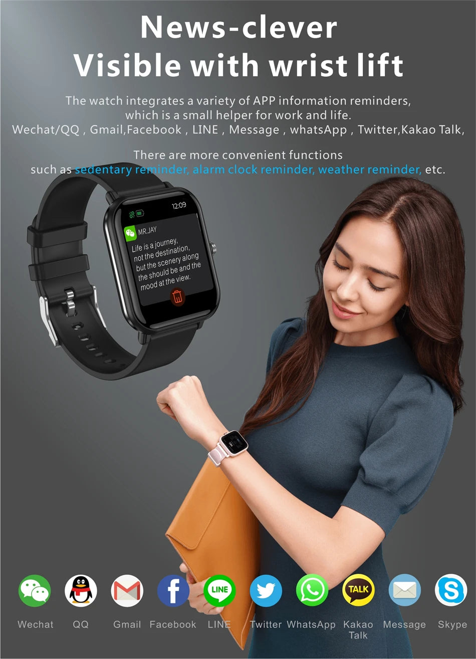 New Body Temperature Monitor Watch Men Smart Watch Sports Music Playback Waterproof SmartWatch Heart Rate Blood Pressure