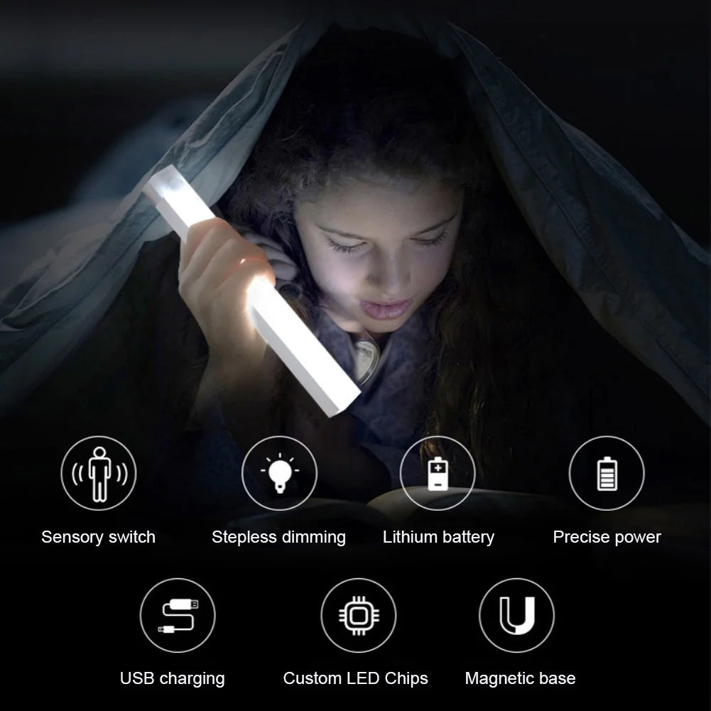 Motion Sensor LED Cabinet Light Type C Rechargeable Induction Night Light Wireless Portable Detector Lamp for Wardrobe Hallway