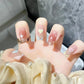 24Pcs/Lot Milky White Gradient Long Wearing False Nail Tips Acrylic Press on Nails Removable Reusable Artifical Fake Nails Art