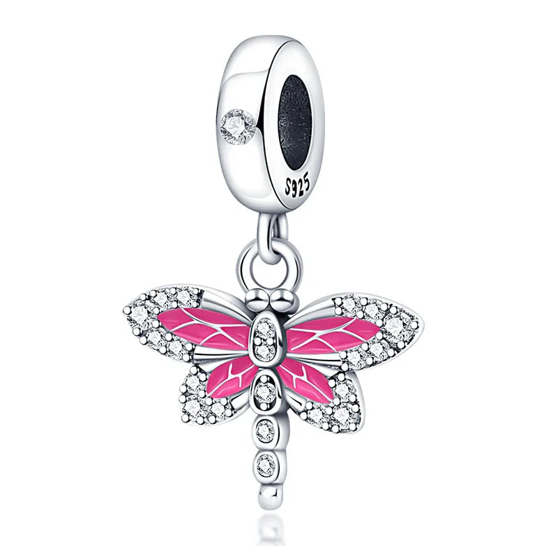 Fit Pandora 925 Original Bracelet 925 Silver Plate Flower Bird Series Charms Beads For Women Fashion DIY Jewelry Gifts Making