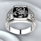 Huitan Viking Nordic Mythology Giant Wolf Men Ring Defense Totem Wolf Fashion Hip Hop Rock Unisex Finger Ring Punk Gift