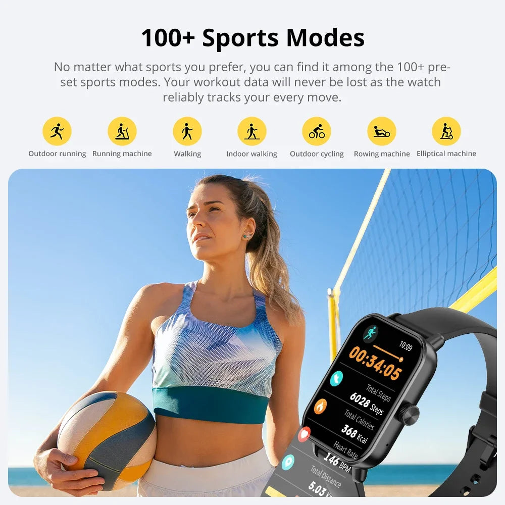 Voice Calling Smart Watch Ultra 1.9 inch Screen 24H Health Monitor 100+ Sports Modes 100+ Watch Faces Smartwatch