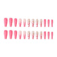 24Pcs Long Ballet Press On Nail Art Wearing Manicure Glitter Point Drill False Nails Removable Full Cover Artificial Fake Nails