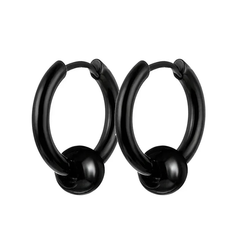 2pcs Fashion Cross Feather Stud Earrings, Punk Rock Style For Women Men High Quality Stainless Steel Hiphop Ear Jewelry