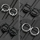 2pcs Stainless Steel Hoop Earrings For Men Small Circle Metal Ball Anti-allergic Ear Buckle Rock Hip Hop Artificial Jewelry